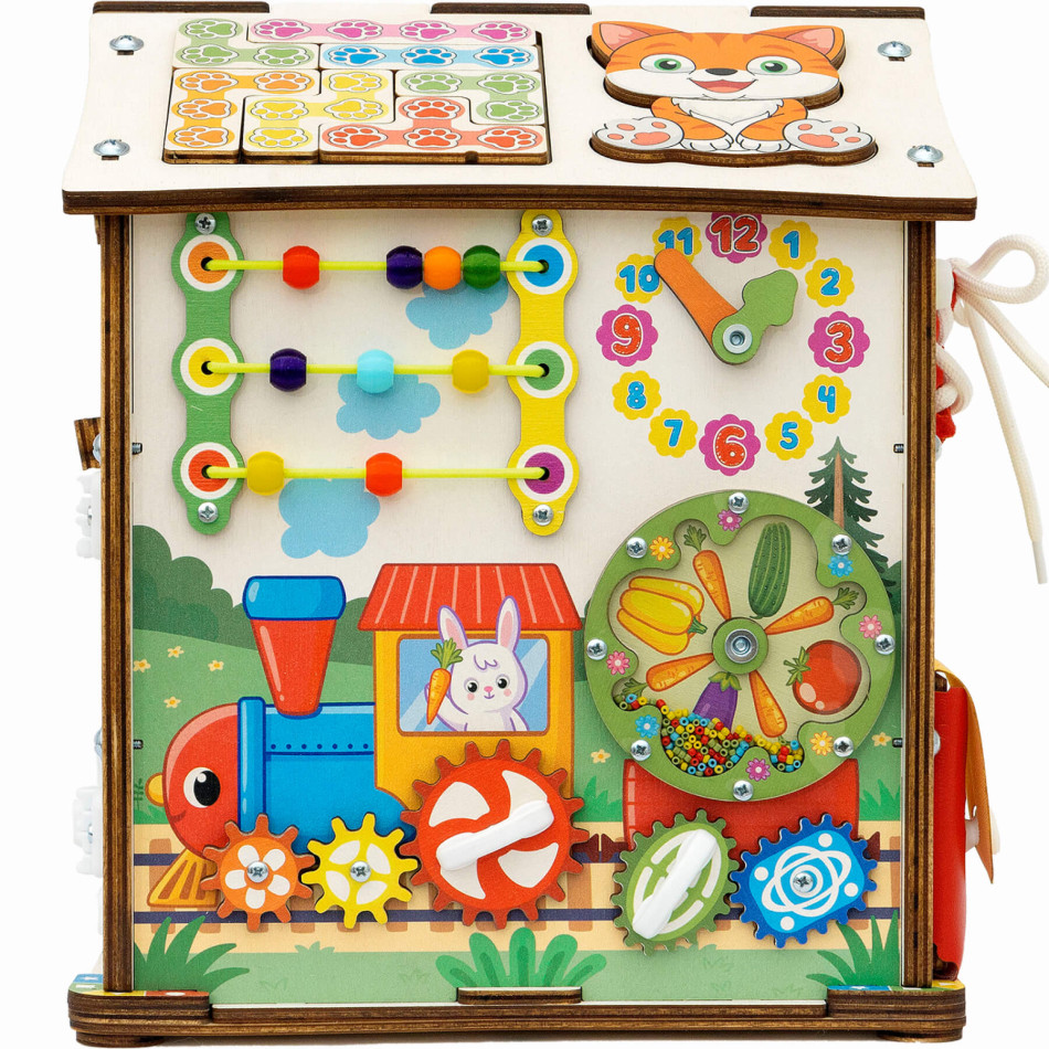 Бизиборд дом развивающий Лапки 25х29 см